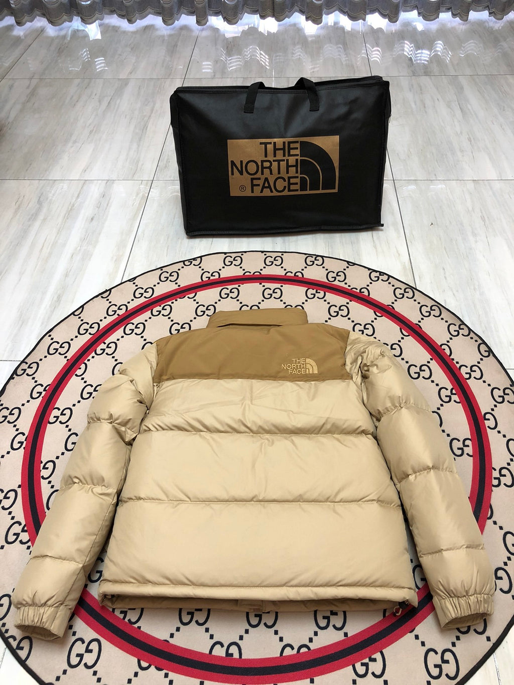 The North Face Sand & Tan Nuptse 700-Fill Hooded Down Jacket