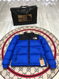 The North Face Blue & Black Nuptse 700-Fill Hooded Down Jacket