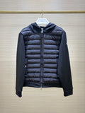 Moncler Black Down-Panel Zip Hoodie