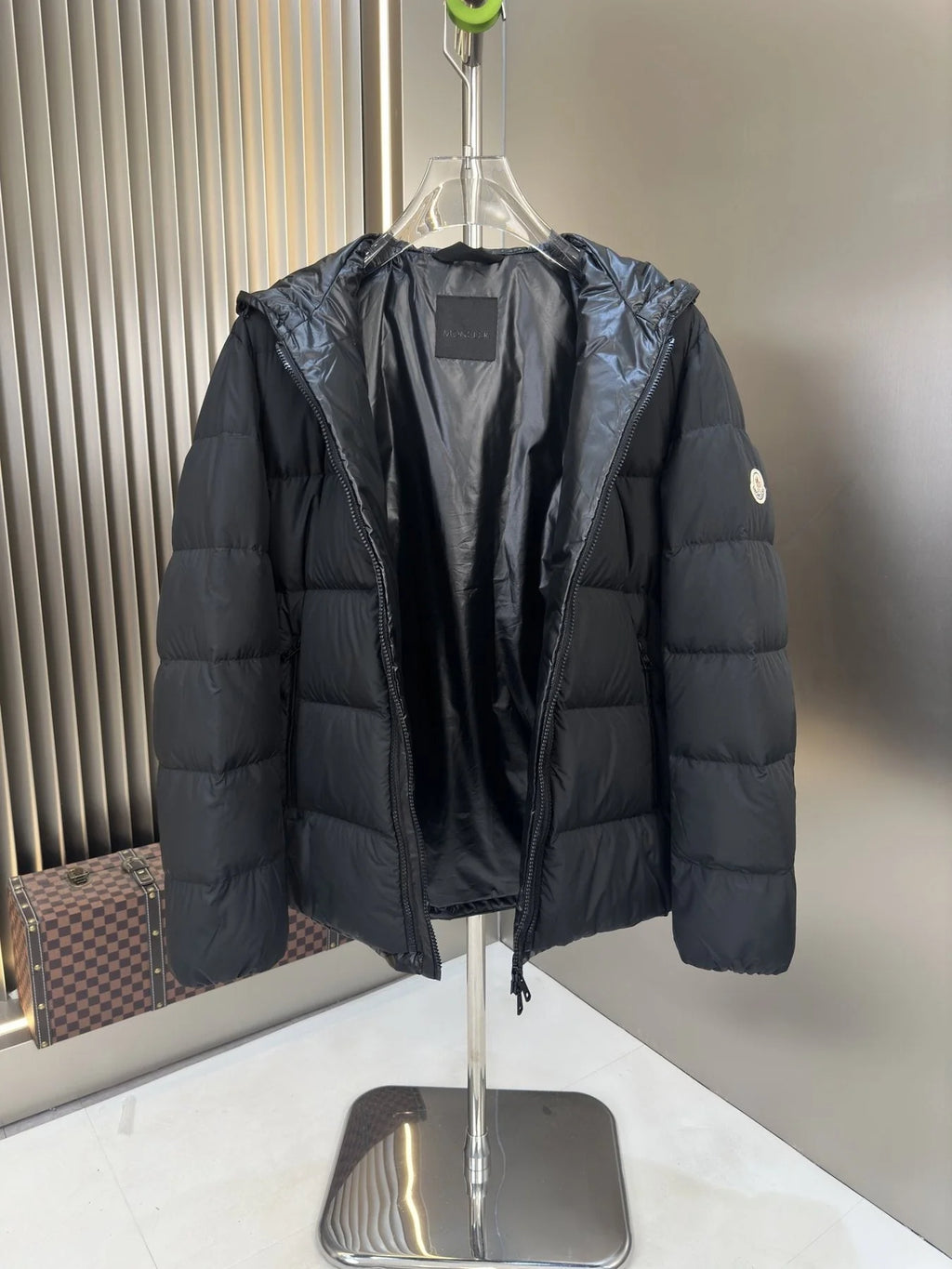 Moncler Black Ghany Collarless Down Liner Jacket