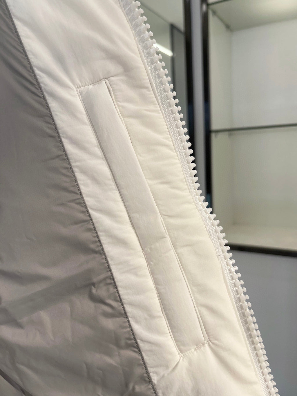 Moncler White Matte Down Vest