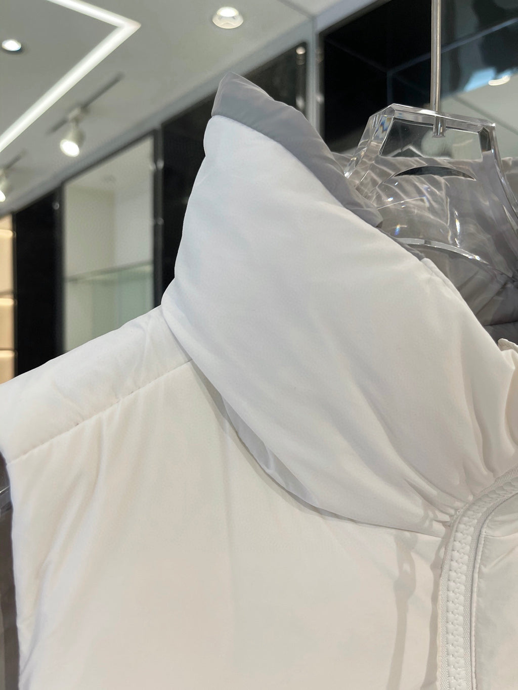 Moncler White Matte Down Vest