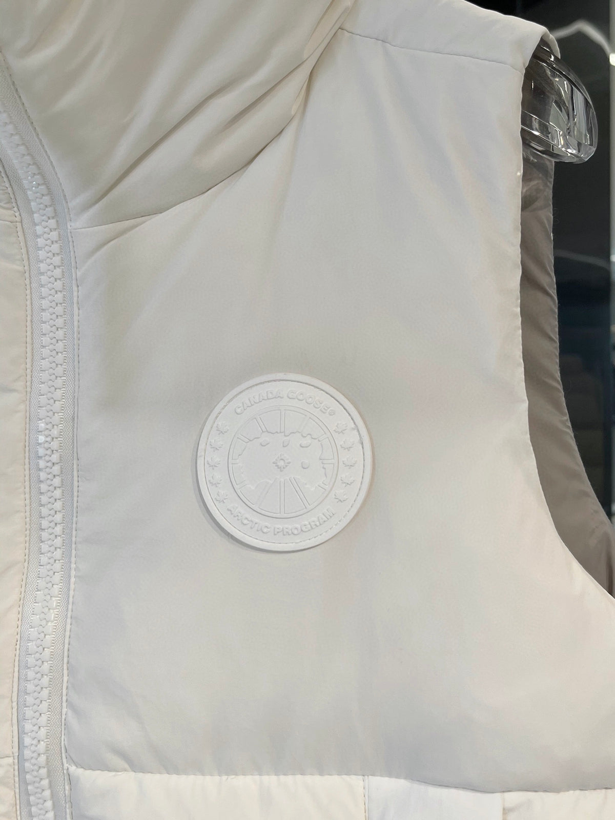 Moncler White Matte Down Vest