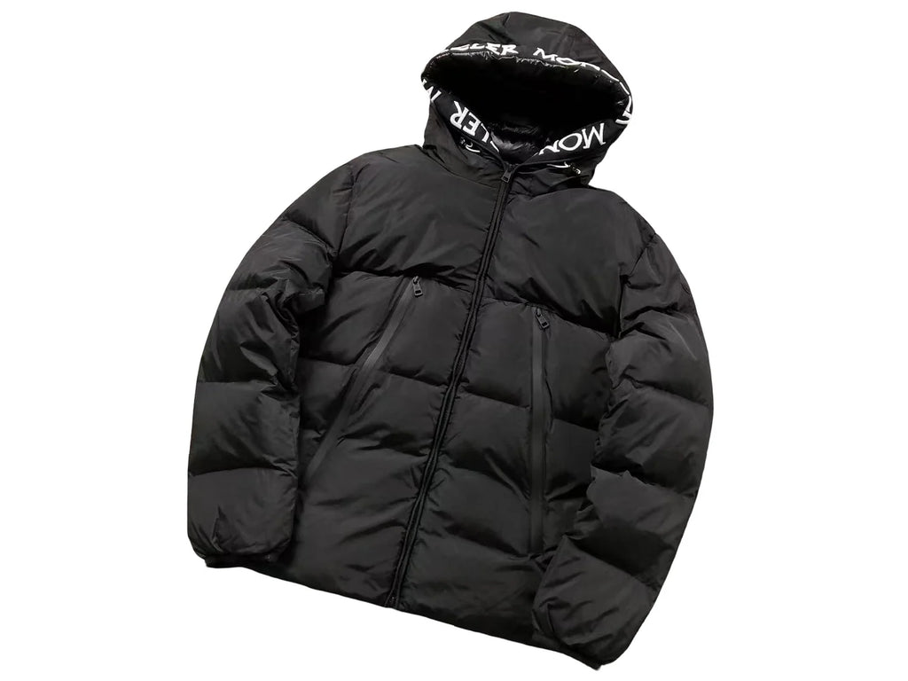 Moncler Black Sazan Matte Hooded Down Jacket