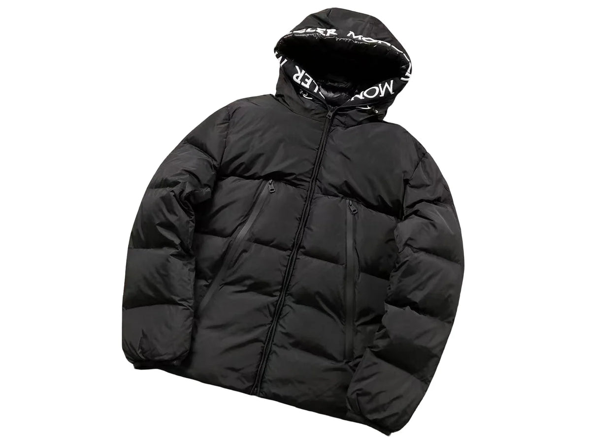 Moncler Black Sazan Matte Hooded Down Jacket