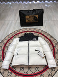 The North Face White & Black Nuptse 700-Fill Hooded Down Jacket