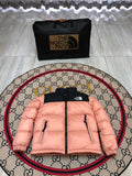 The North Face Pink & Black Nuptse 700-Fill Hooded Down Jacket