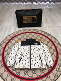 The North Face White Bear Print & Black Nuptse 700-Fill Hooded Down Jacket