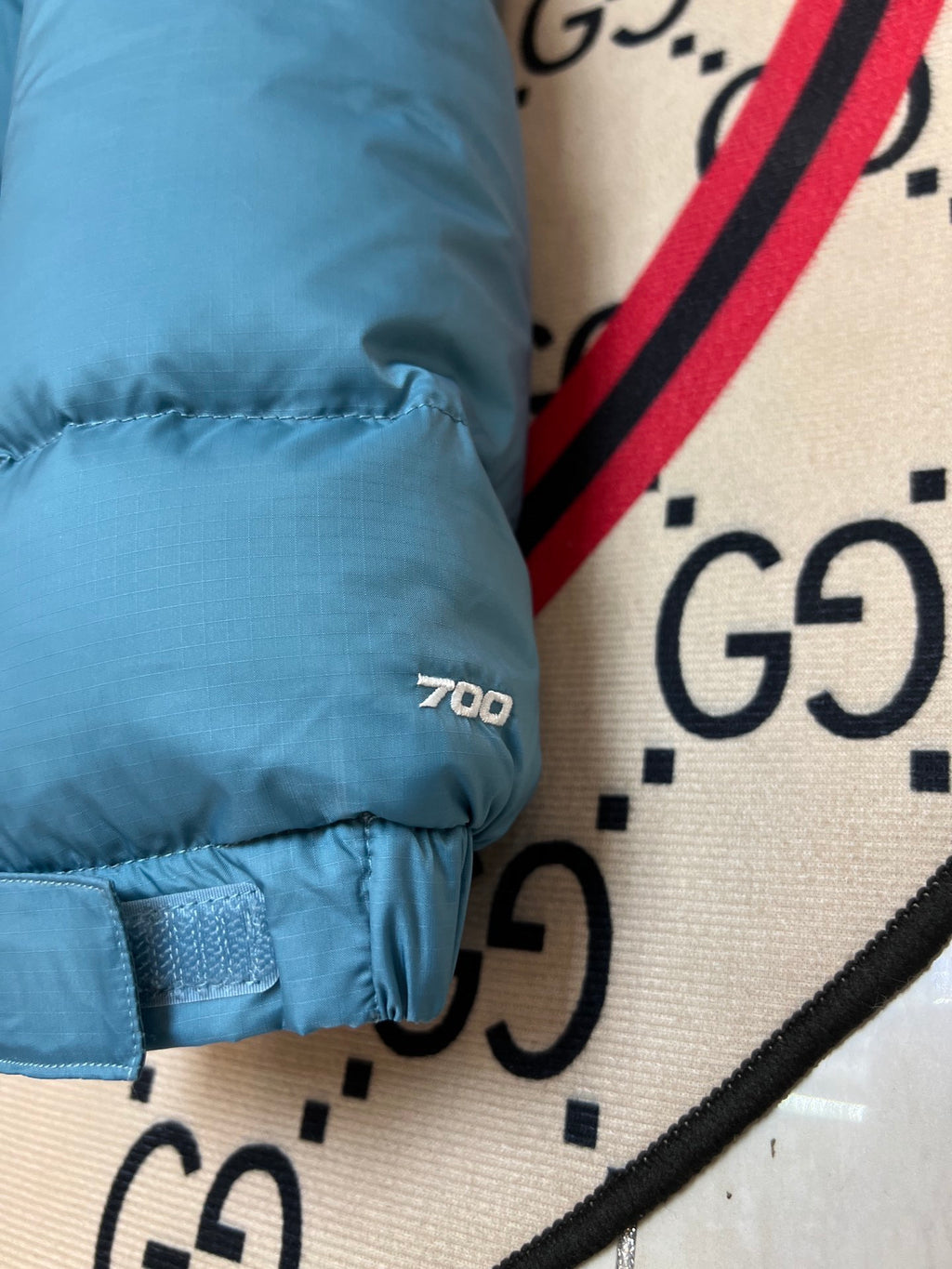 The North Face Glacier Blue Nuptse 700-Fill Down Jacket