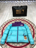 The North Face Teal & Purple Nuptse 700-Fill Hooded Down Jacket