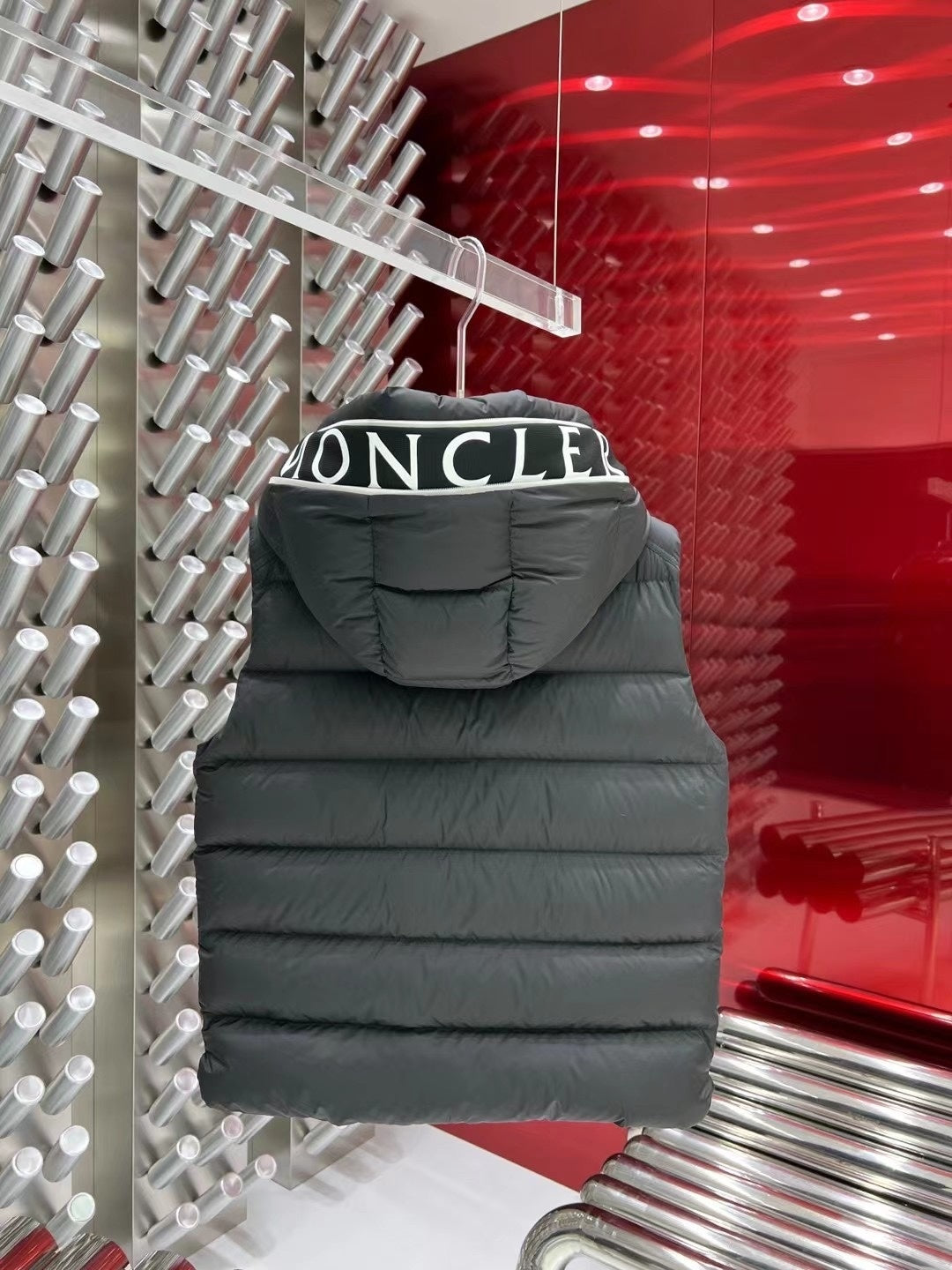 Moncler Black Hooded Down Vest