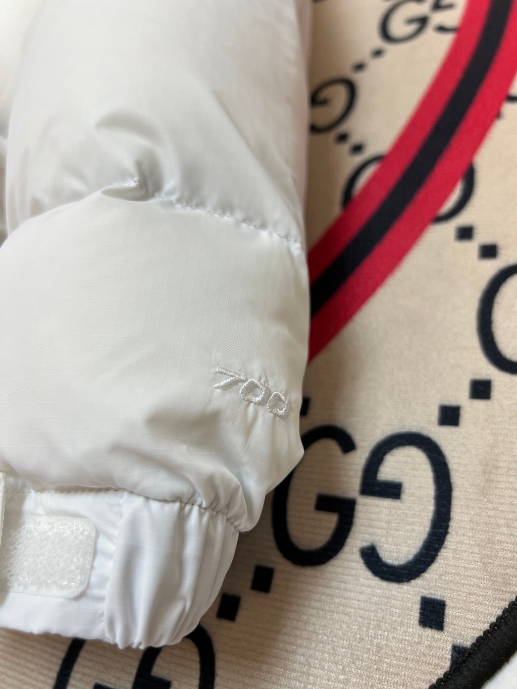The North Face White & Black Nuptse 700-Fill Hooded Down Jacket