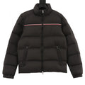 Moncler Black Stand-Collar Puffer Jacket with Contrast Trim