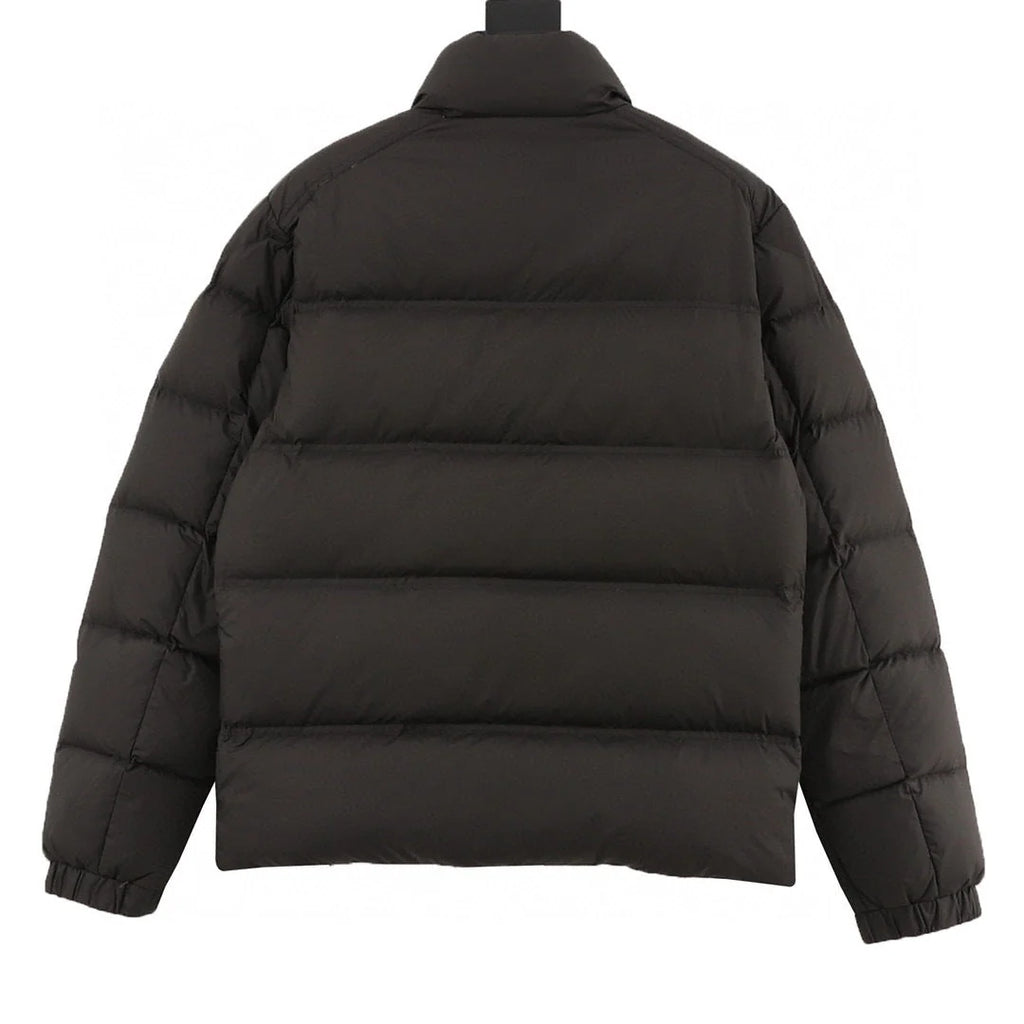 Moncler Black Stand-Collar Puffer Jacket with Contrast Trim