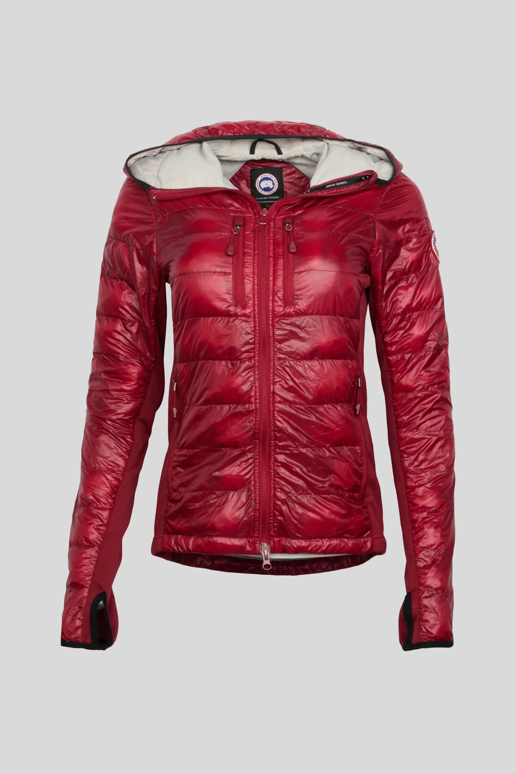 Canada Goose Red HyBridge Lite Down Hooded Jacket